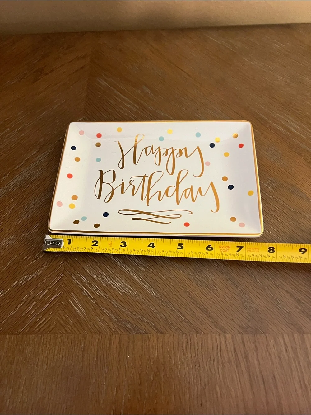 Slant Collections Happy Birthday Confetti Ceramic Trinket Tray
